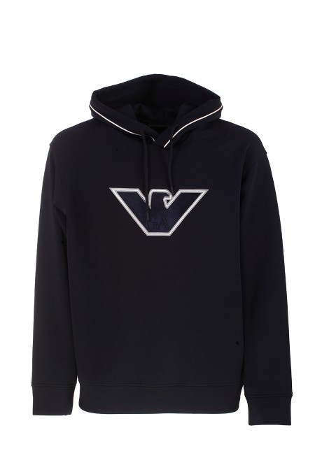 Shop EMPORIO ARMANI  Felpa: Emporio Armani felpa con cappuccio.
Cappuccio.
Maniche Lunghe.
Logo ricamato su petto.
Composizione: 76% Cotone 18% Poliestere 6% Elastan.
Fabbricato in Cambogia.. 6R1ME5 1JHSZ-09Q5